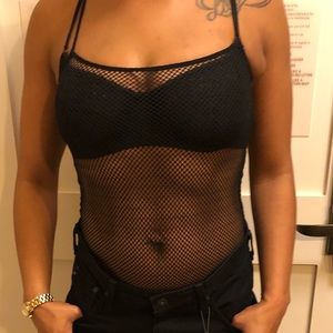 Zara black mesh bodysuit